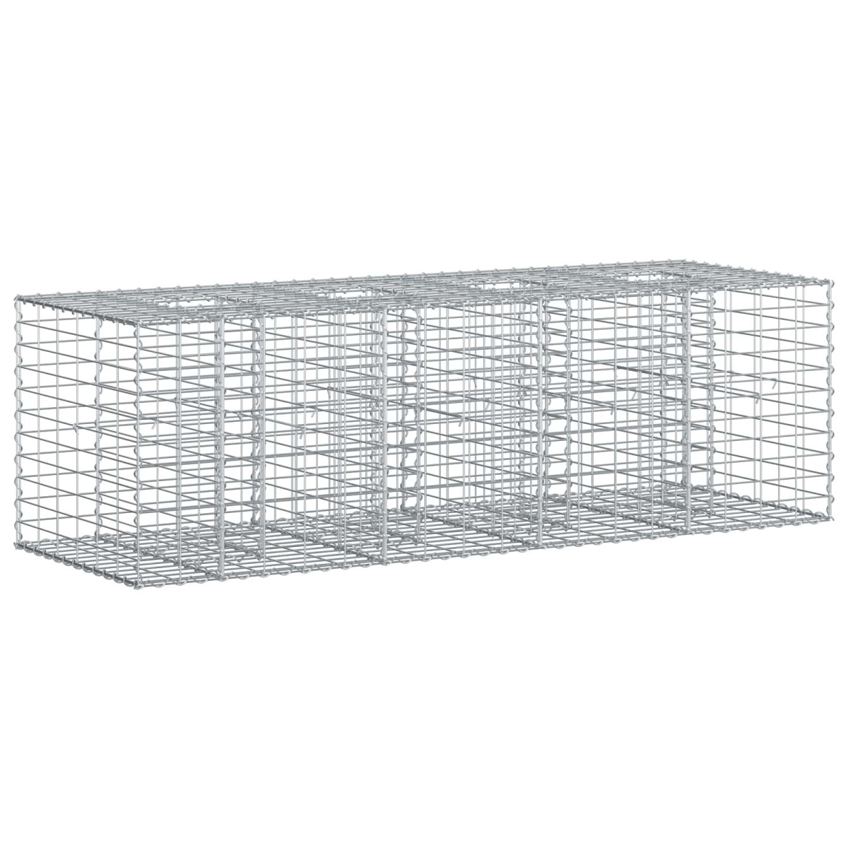 vidaXL Ανασηκωμένο κρεβάτι gabion 180 x 60 x 55 εκ Ασημί