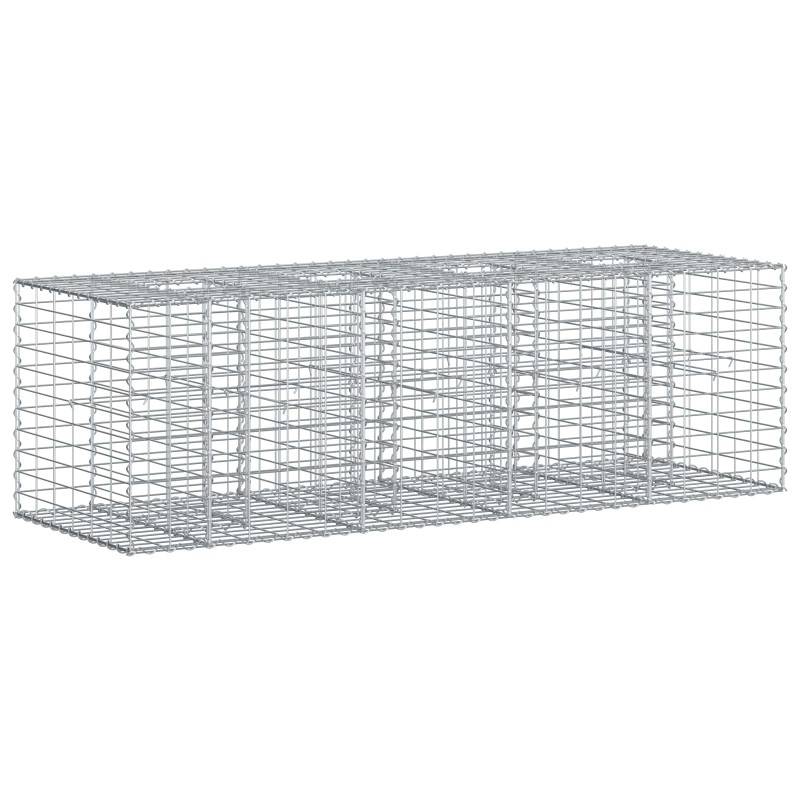 vidaXL Ανασηκωμένο κρεβάτι gabion 180 x 60 x 55 εκ Ασημί