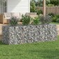 vidaXL Ανασηκωμένο κρεβάτι gabion 180 x 60 x 55 εκ Ασημί
