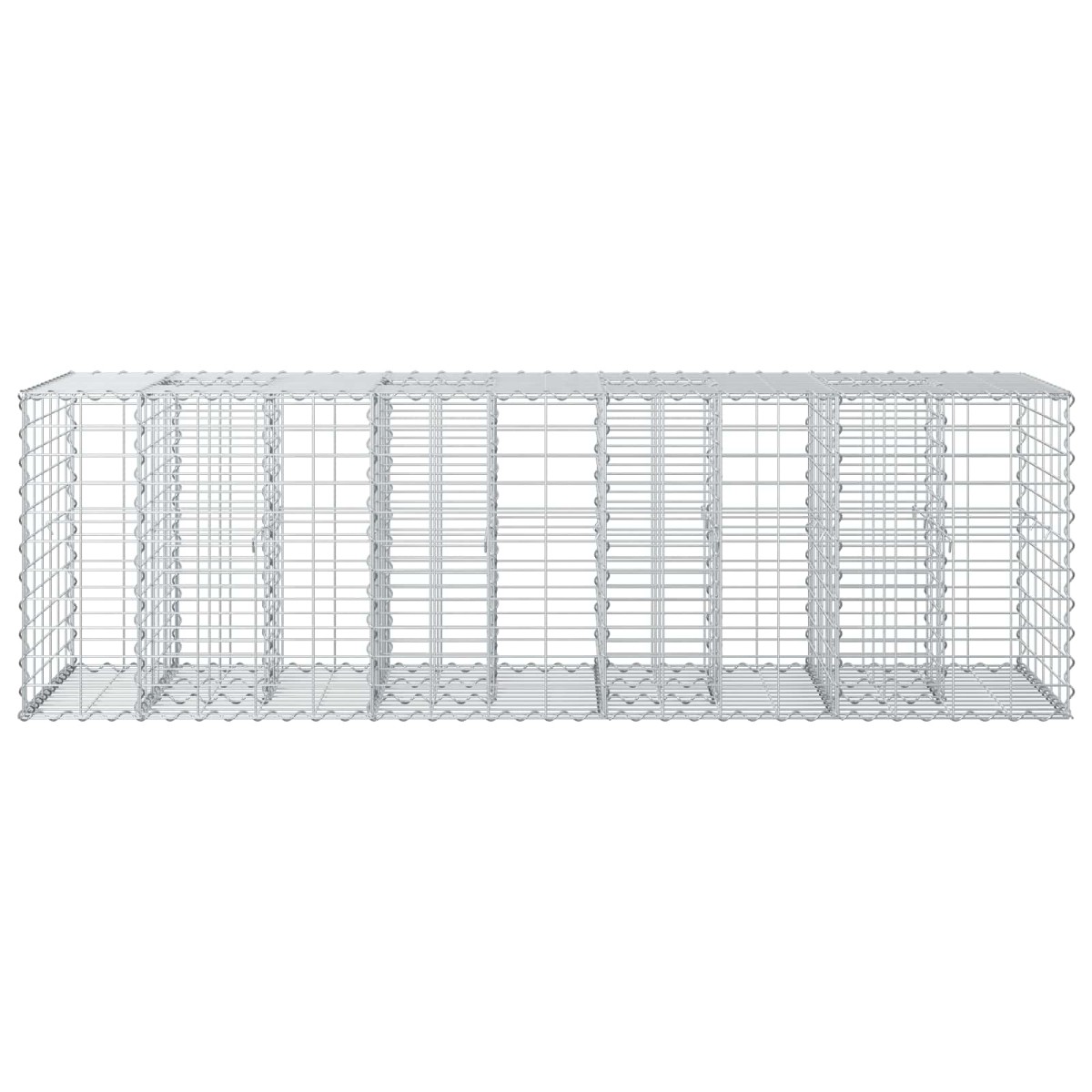 vidaXL Ανασηκωμένο κρεβάτι gabion 180 x 60 x 55 εκ Ασημί