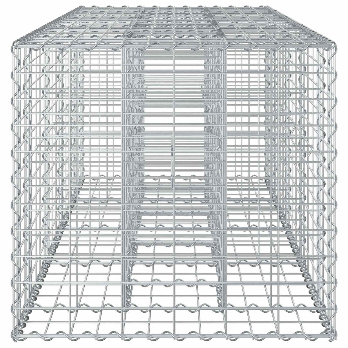 vidaXL Ανασηκωμένο κρεβάτι gabion 180 x 60 x 55 εκ Ασημί