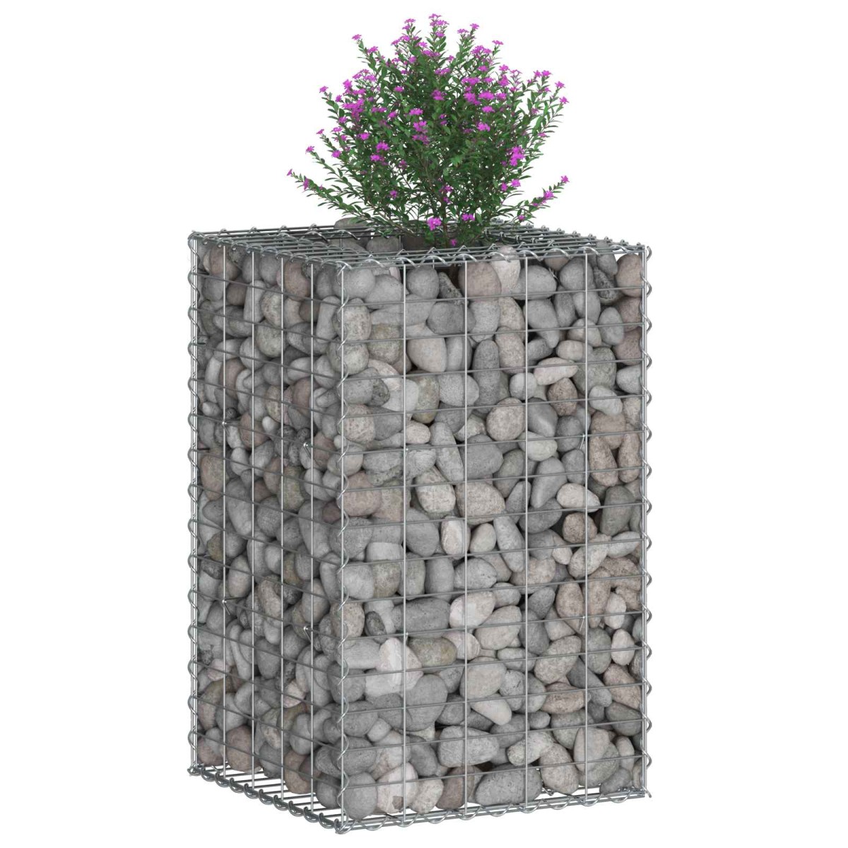 vidaXL Ανασηκωμένο κρεβάτι gabion 50 x 50 x 80 cm Ασημί