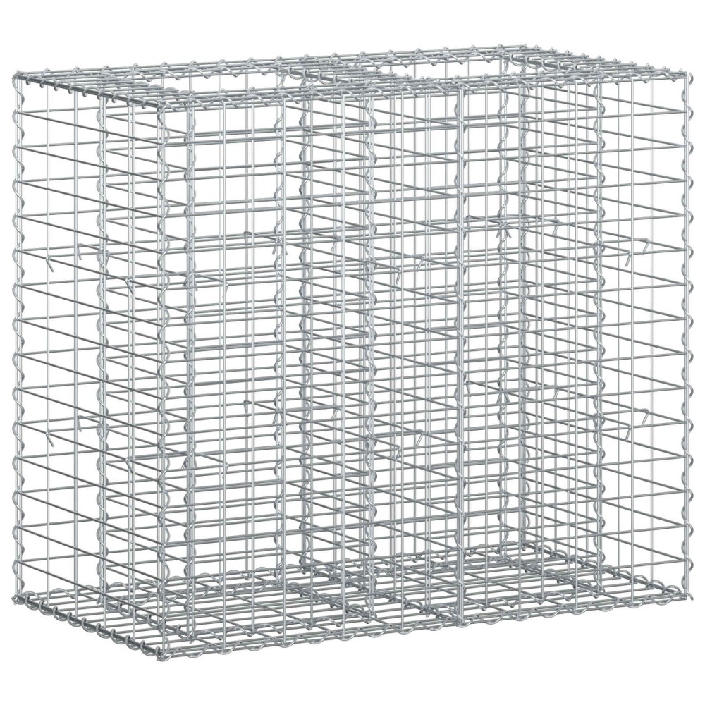 vidaXL Ανασηκωμένο κρεβάτι gabion 90 x 50 x 80 εκ Ασημί