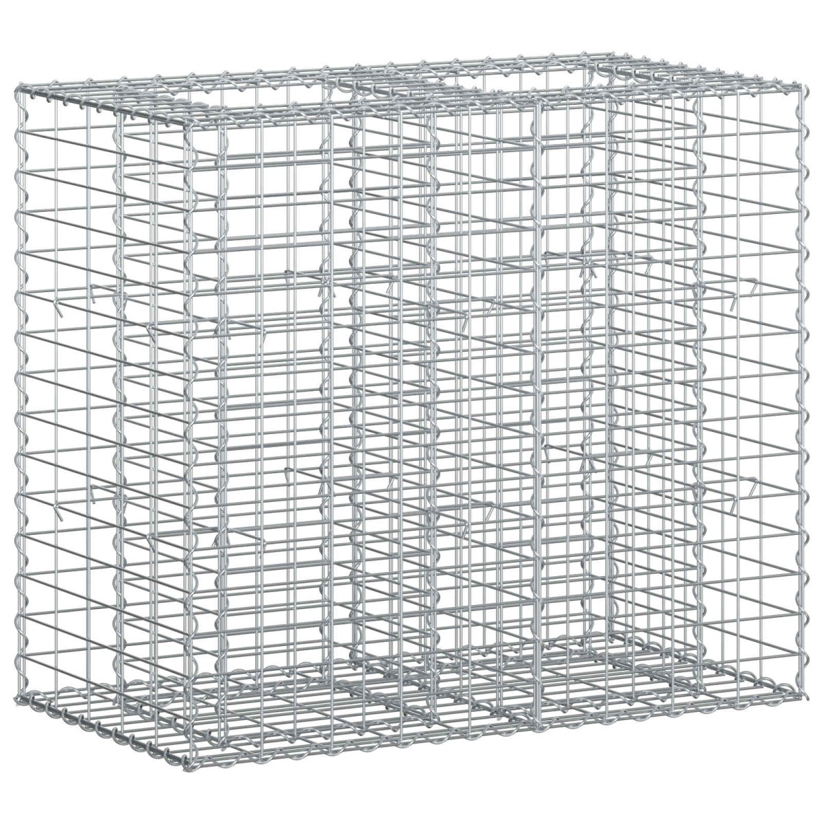 vidaXL Ανασηκωμένο κρεβάτι gabion 90 x 50 x 80 εκ Ασημί