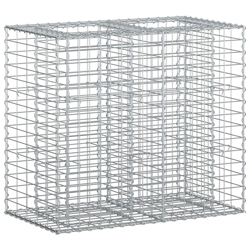 vidaXL Ανασηκωμένο κρεβάτι gabion 90 x 50 x 80 εκ Ασημί