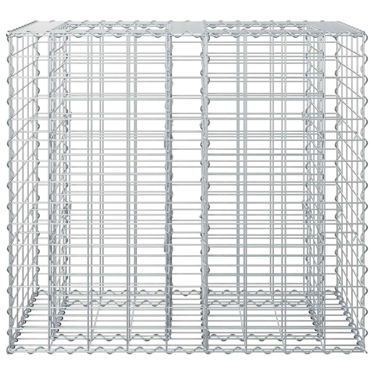 vidaXL Ανασηκωμένο κρεβάτι gabion 90 x 50 x 80 εκ Ασημί