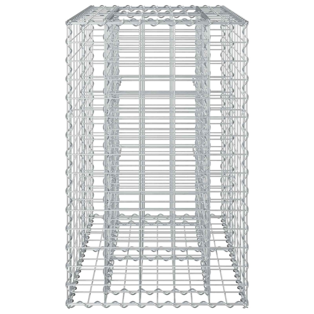 vidaXL Ανασηκωμένο κρεβάτι gabion 90 x 50 x 80 εκ Ασημί