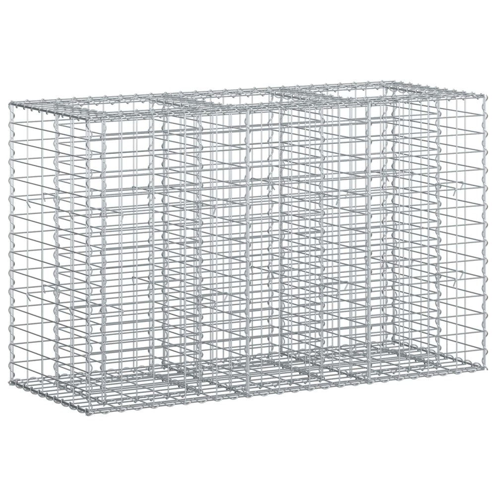 vidaXL Ανασηκωμένο κρεβάτι gabion 130 x 50 x 80 cm Ασημί