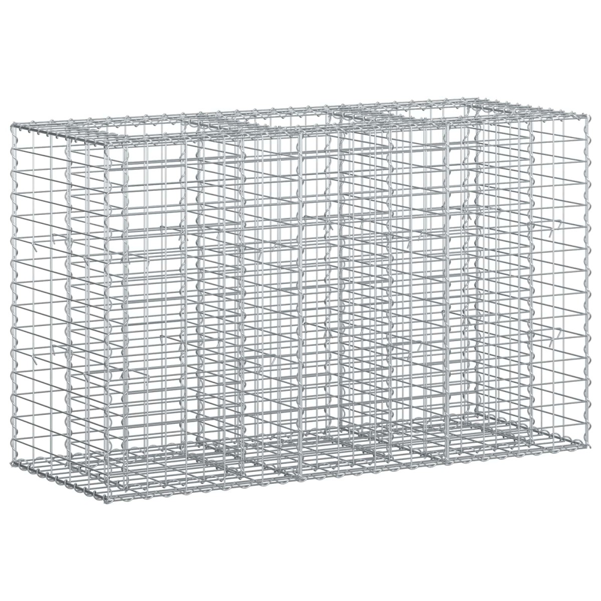 vidaXL Ανασηκωμένο κρεβάτι gabion 130 x 50 x 80 cm Ασημί