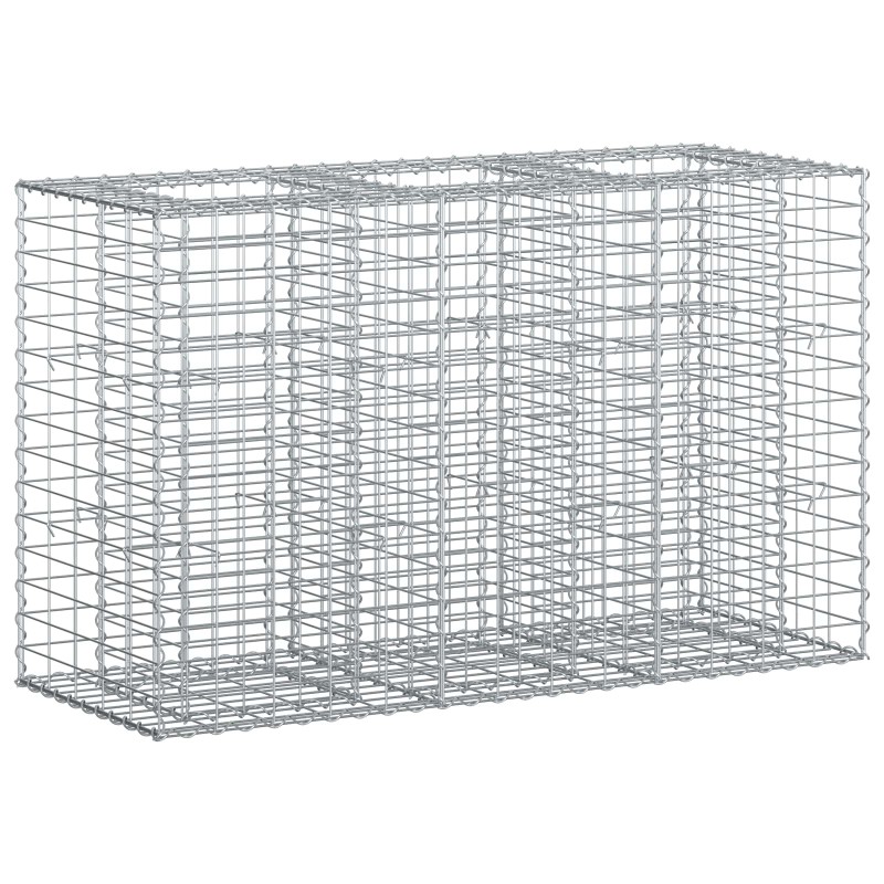 vidaXL Ανασηκωμένο κρεβάτι gabion 130 x 50 x 80 cm Ασημί