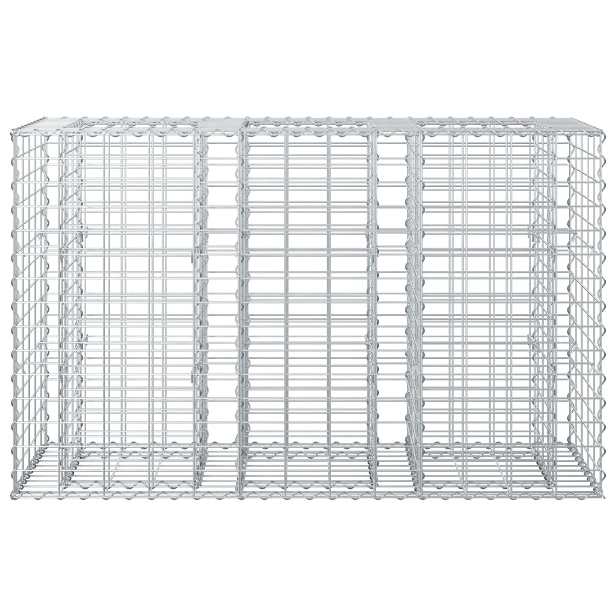vidaXL Ανασηκωμένο κρεβάτι gabion 130 x 50 x 80 cm Ασημί