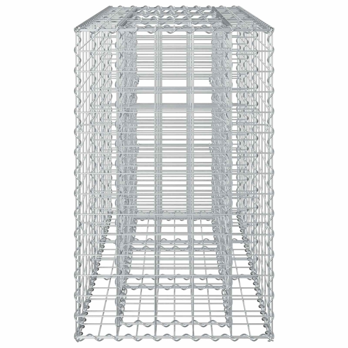 vidaXL Ανασηκωμένο κρεβάτι gabion 130 x 50 x 80 cm Ασημί