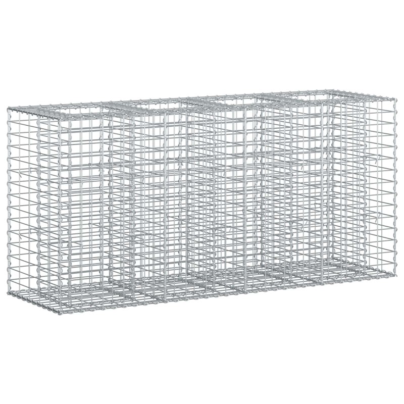 vidaXL Ανασηκωμένο κρεβάτι gabion 170 x 50 x 80 εκ Ασημί