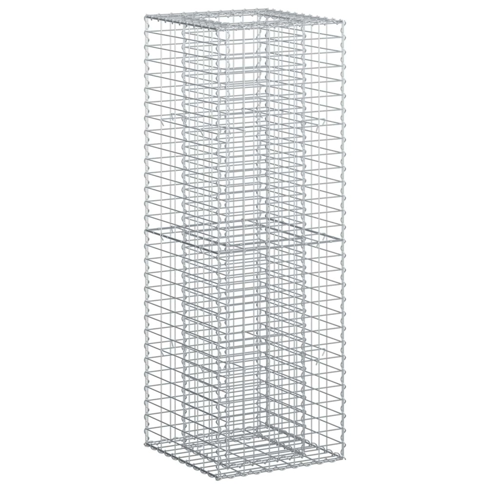 vidaXL Ανασηκωμένο κρεβάτι gabion 50 x 50 x 150 εκ Ασημί