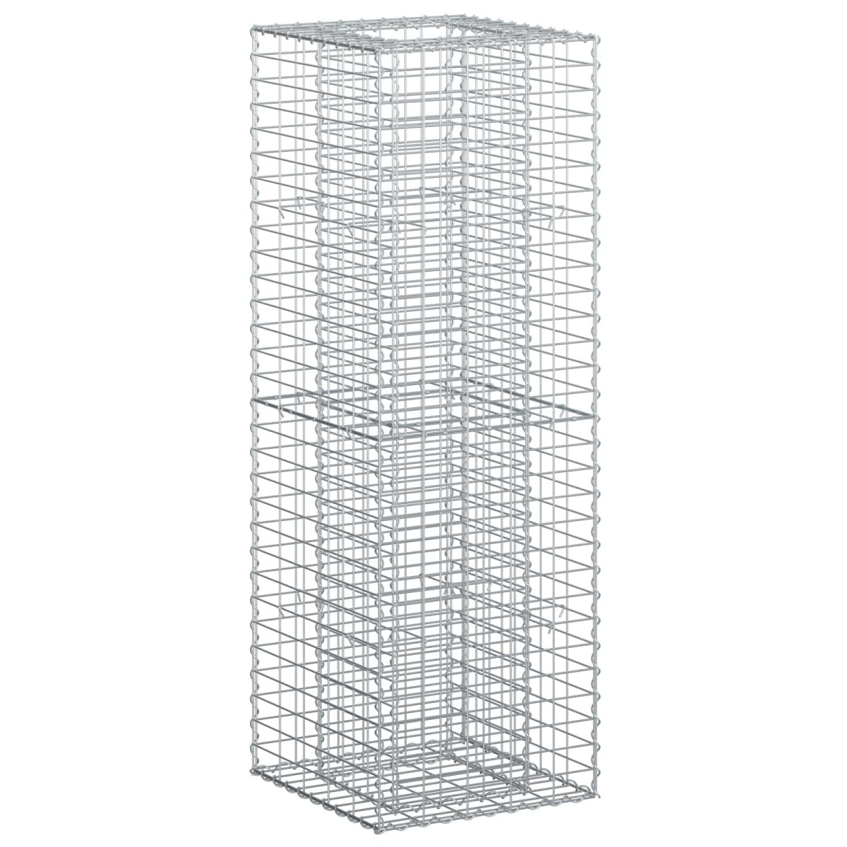 vidaXL Ανασηκωμένο κρεβάτι gabion 50 x 50 x 150 εκ Ασημί
