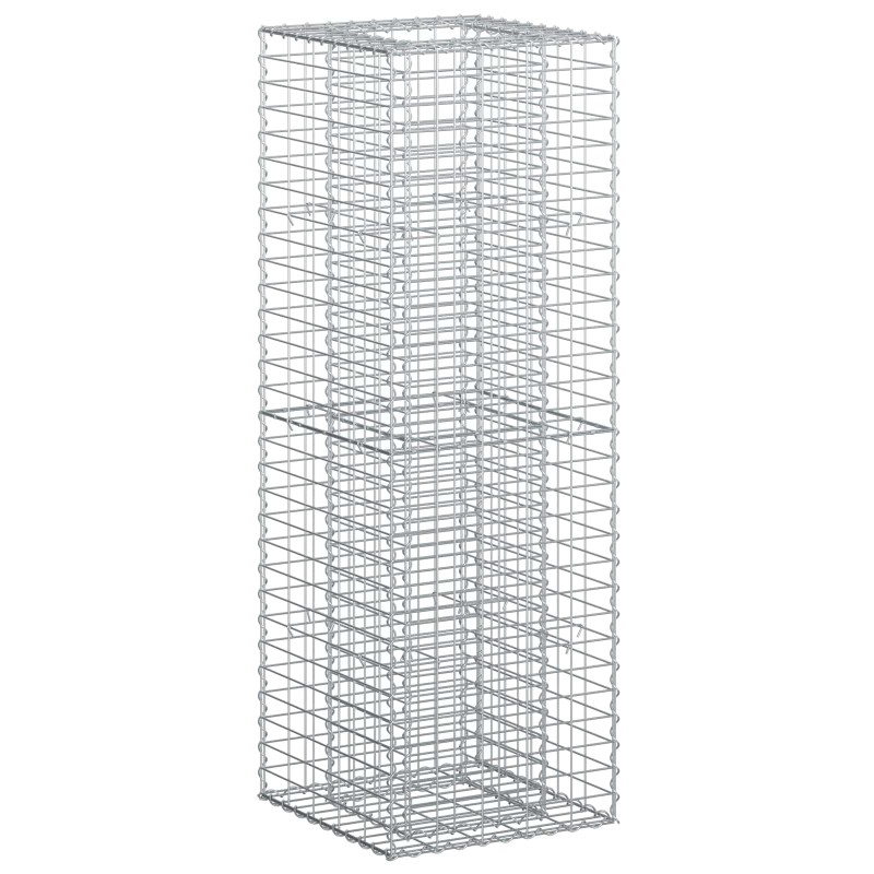 vidaXL Ανασηκωμένο κρεβάτι gabion 50 x 50 x 150 εκ Ασημί