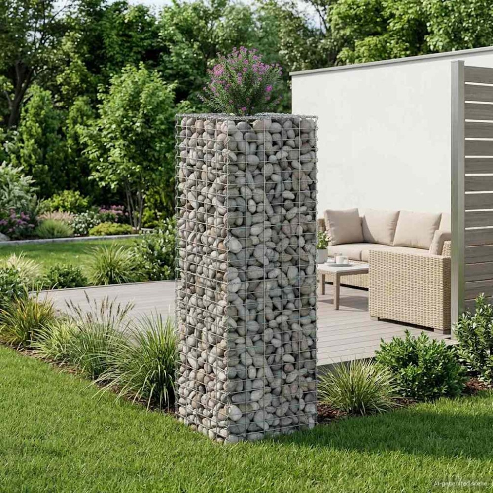 vidaXL Ανασηκωμένο κρεβάτι gabion 50 x 50 x 150 εκ Ασημί