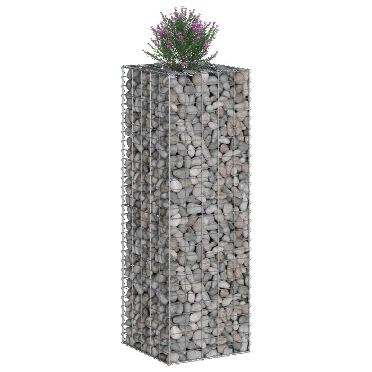 vidaXL Ανασηκωμένο κρεβάτι gabion 50 x 50 x 150 εκ Ασημί