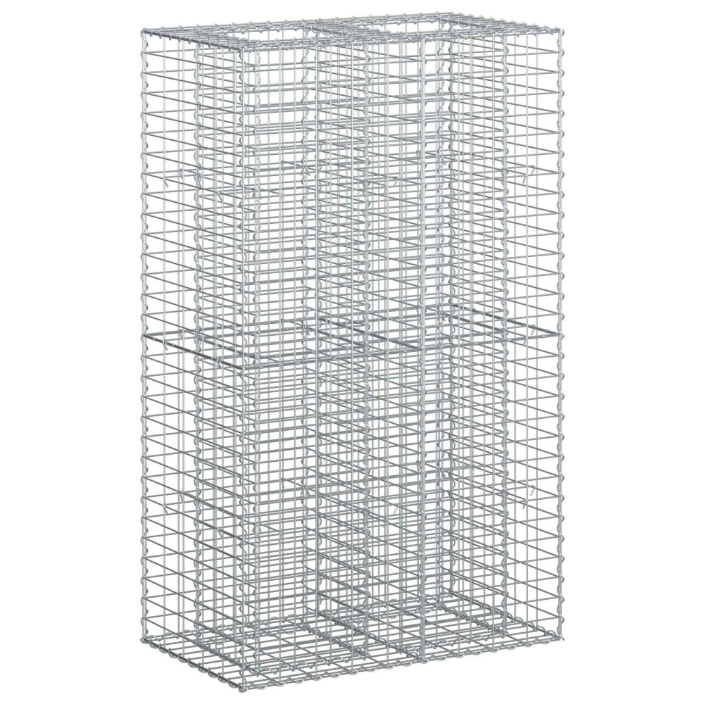 vidaXL Ανασηκωμένο κρεβάτι gabion 90 x 50 x 150 εκ Ασημί