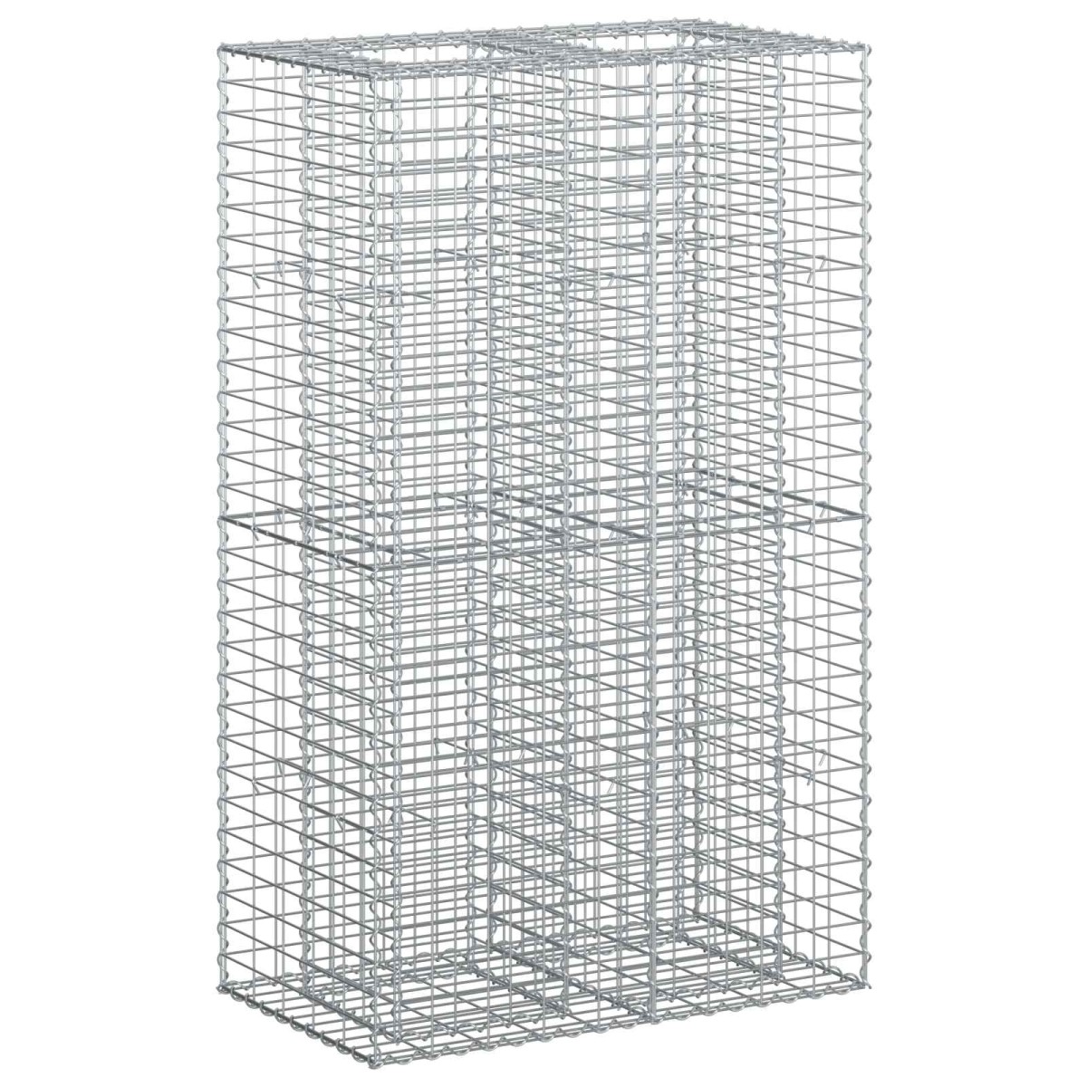 vidaXL Ανασηκωμένο κρεβάτι gabion 90 x 50 x 150 εκ Ασημί