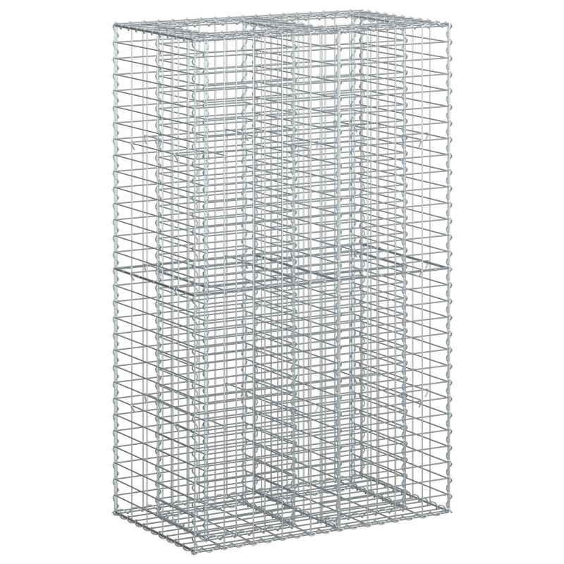 vidaXL Ανασηκωμένο κρεβάτι gabion 90 x 50 x 150 εκ Ασημί