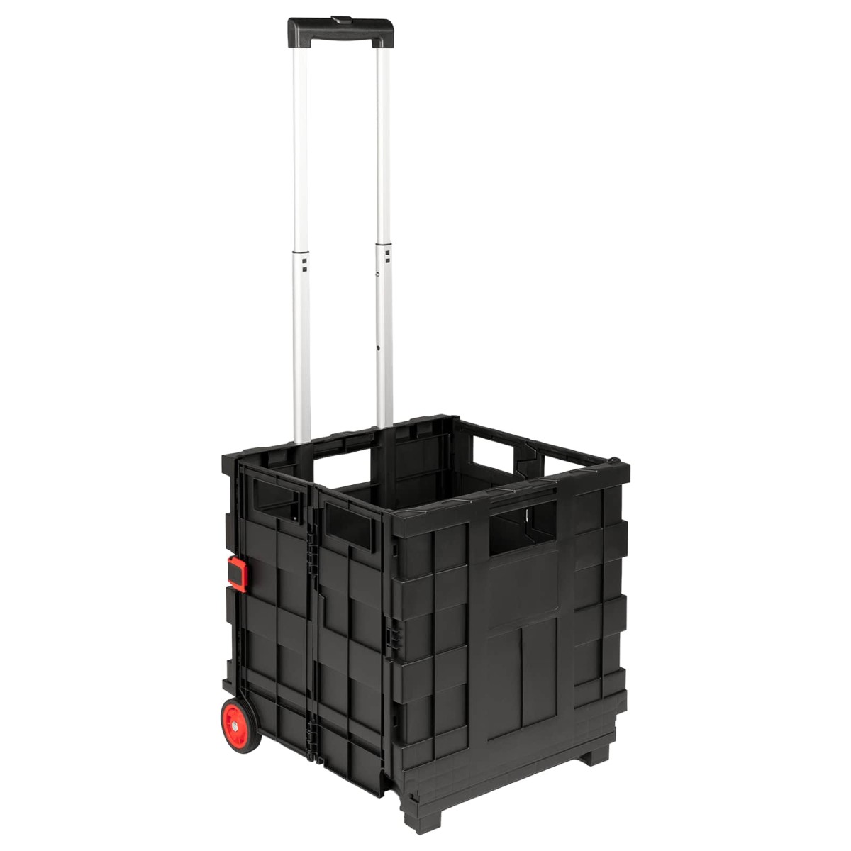 vidaXL Καρότσι Μαύρο και Κόκκινο 35 x 39 x 92 εκ. PP και Ελασμερ