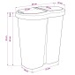 vidaXL Κάδος Αχρήστων Λευκό 48 x 30 x 51 εκ. PP