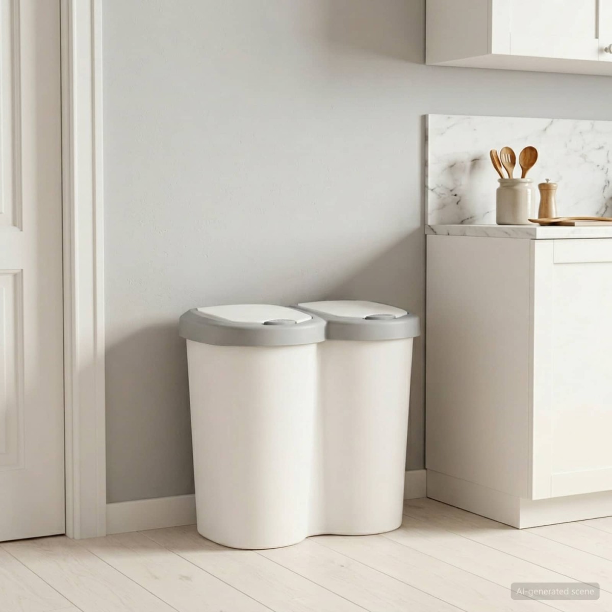 vidaXL Κάδος Αχρήστων Λευκό 49,5 x 30 x 46,5 εκ. PP