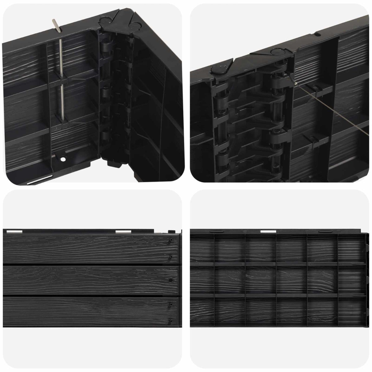 vidaXL Ανεβασμένο Κρεβάτι Μαύρο 151 x 75,5 x 25 εκ. PP