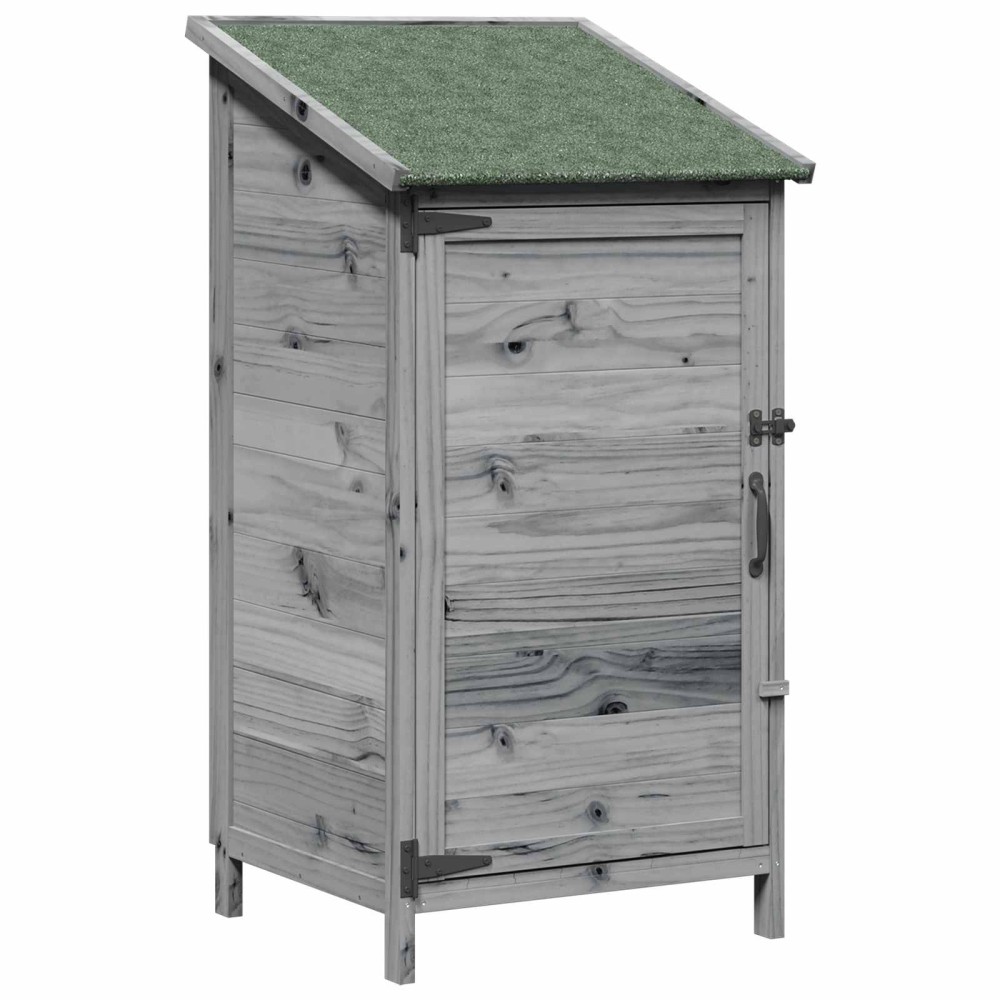 vidaXL Αποθήκη Κήπου Γκρι 59 x 56 x 113,5 εκ Στερεό Ξύλο Πεύκου