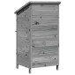 vidaXL Αποθήκη Κήπου Γκρι 59 x 56 x 113,5 εκ Στερεό Ξύλο Πεύκου