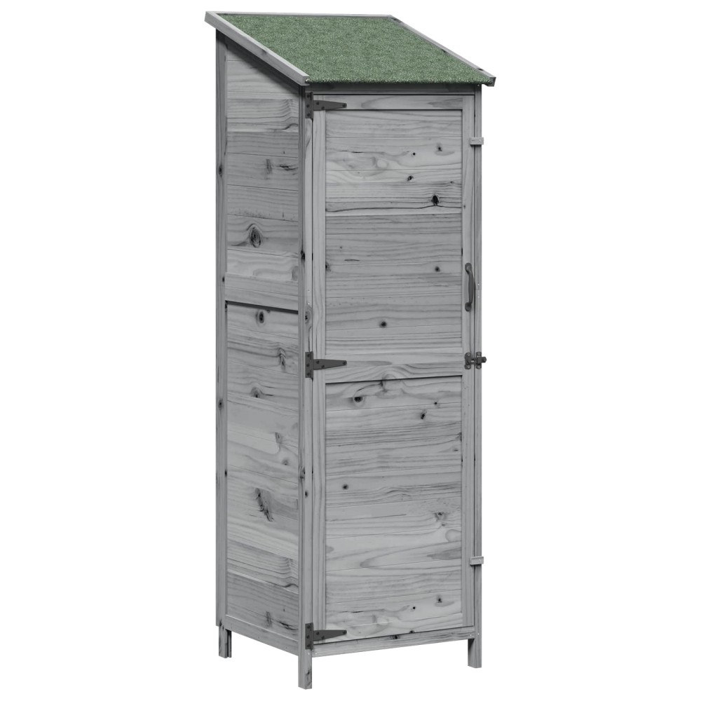 vidaXL Αποθήκη Κήπου Γκρι 59,5 x 56 x 176,5 εκ. Στερεό Ξύλο Πεύκου