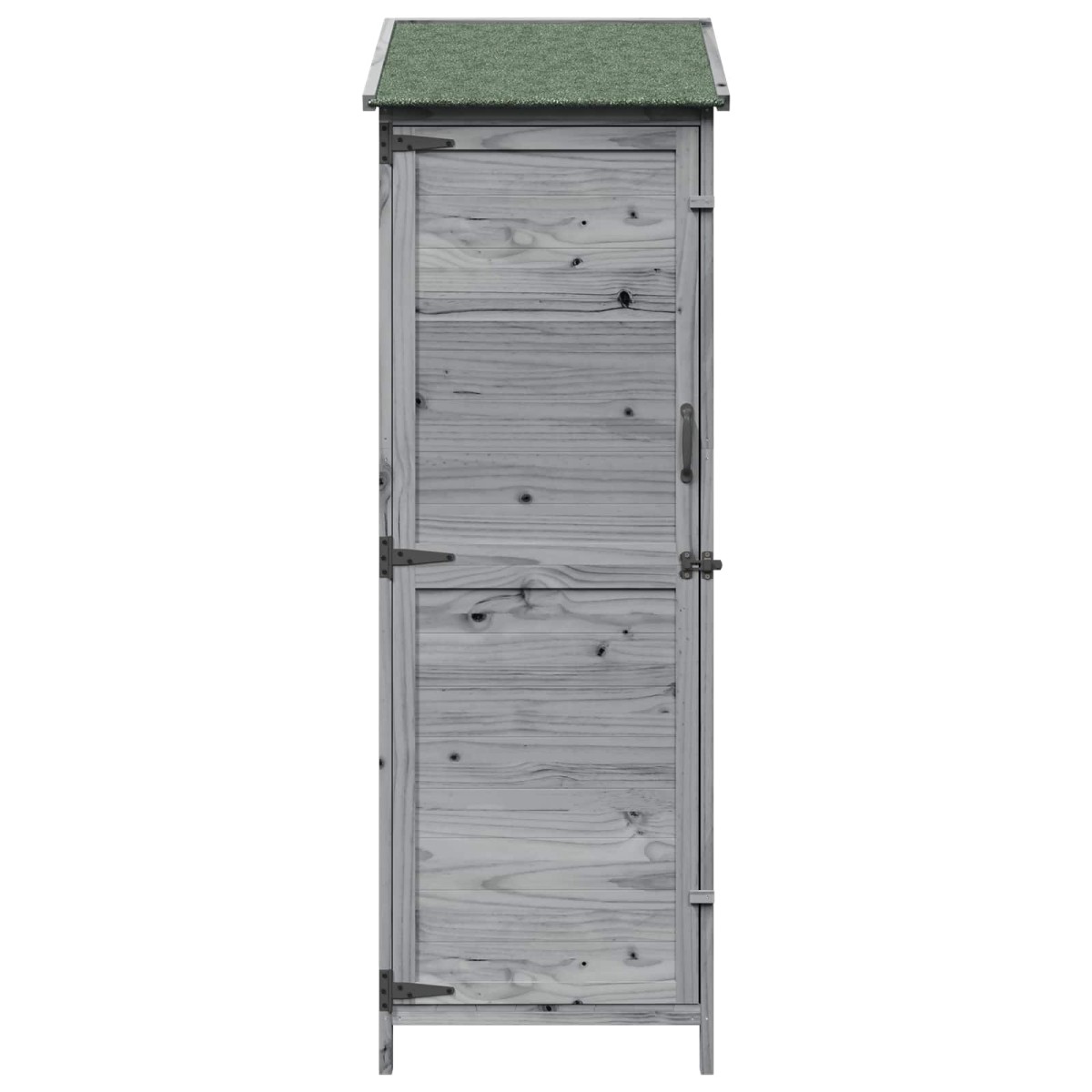 vidaXL Αποθήκη Κήπου Γκρι 59,5 x 56 x 176,5 εκ. Στερεό Ξύλο Πεύκου