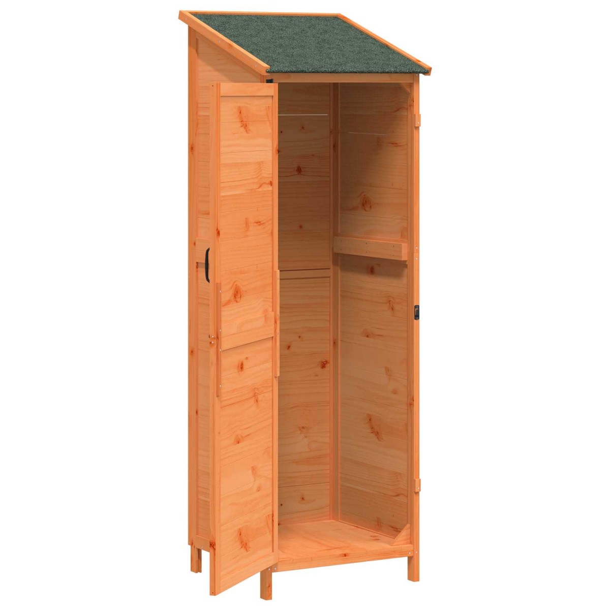 vidaXL Αποθήκη Κήπου Καφέ 59,5 x 56 x 176,5 εκ. Στερεό Ξύλο Πεύκου