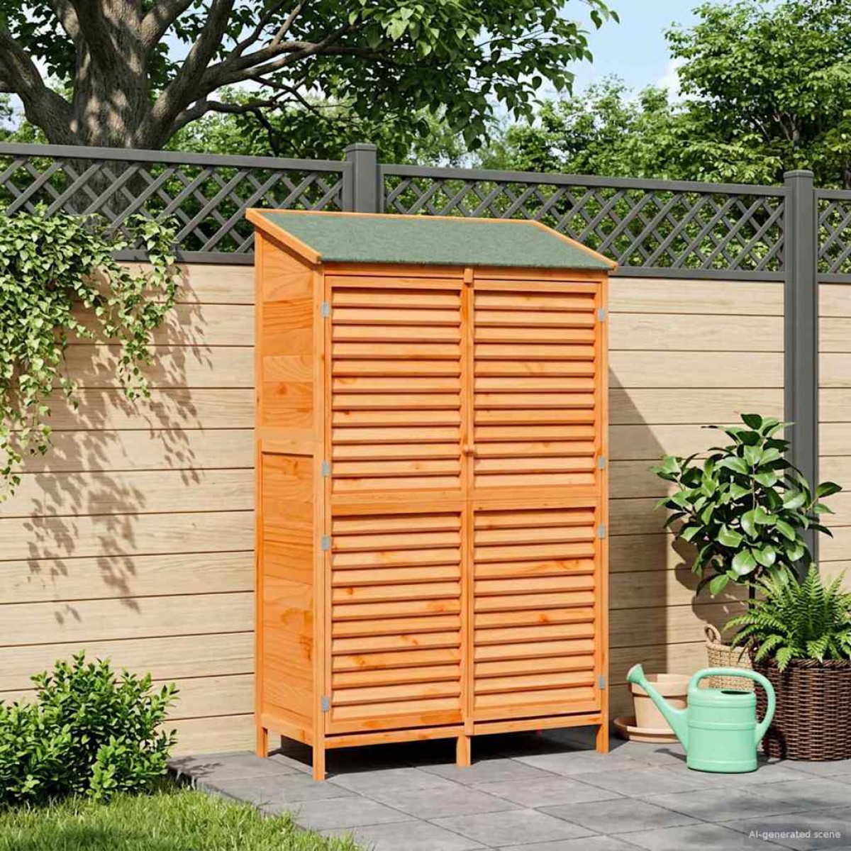 vidaXL Αποθήκη Κήπου Καφέ 106 x 56 x 176,5 εκ Στερεό Ξύλο Πεύκου