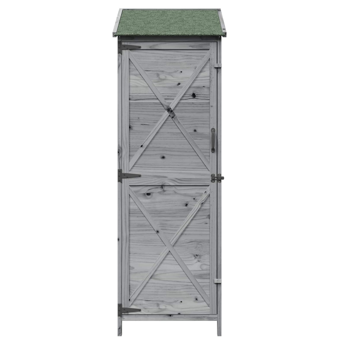 vidaXL Αποθήκη Κήπου Γκρι 59,5 x 56 x 176,5 εκ. Στερεό Ξύλο Πεύκου