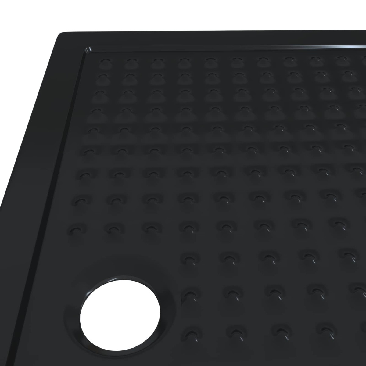 vidaXL Δίσκος Βάσης Ντους με Τρύπες 120 x 80 x 4 εκ. ABS Μαύρο