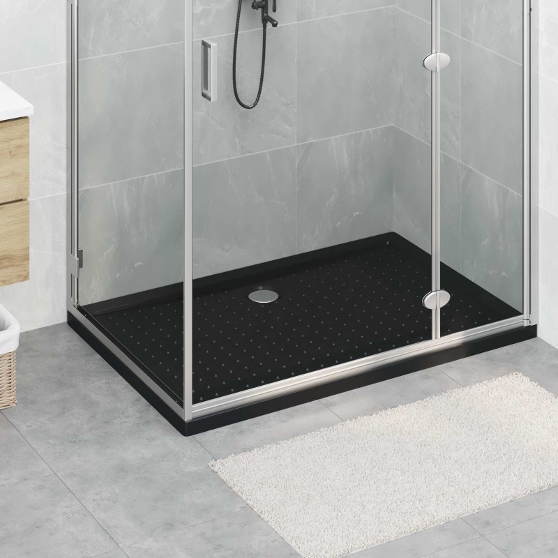 vidaXL Δίσκος Βάσης Ντους με Τρύπες 120 x 80 x 4 εκ. ABS Μαύρο
