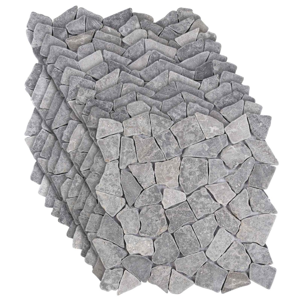 vidaXL Πλακίδια Μωσαϊκού Ανοιχτό γκρι 30 x 30 cm Μάρμαρο