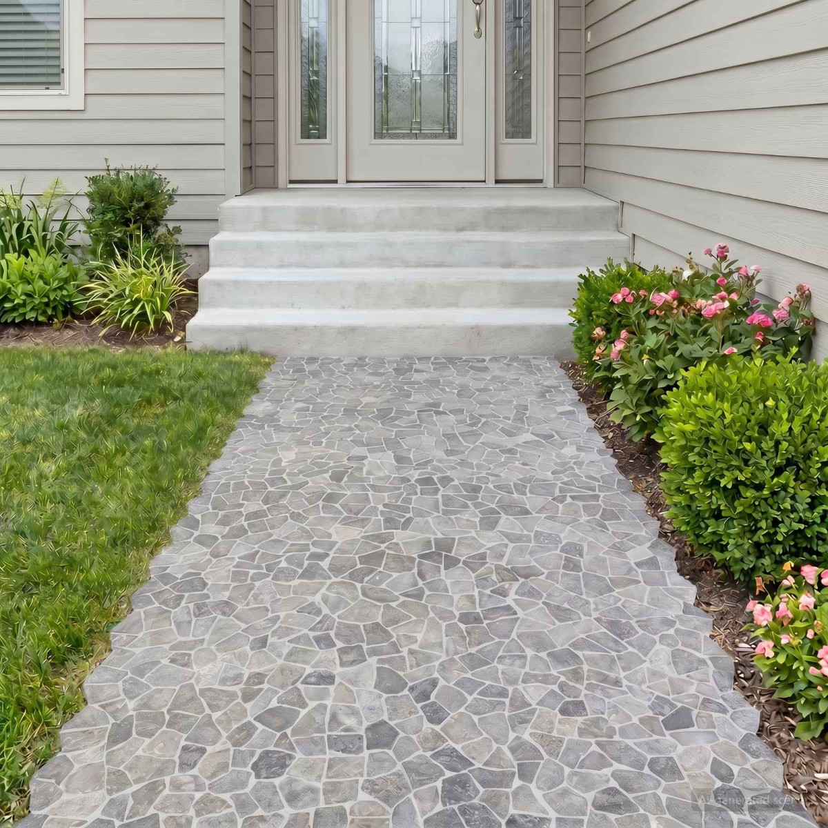 vidaXL Πλακίδια Μωσαϊκού Ανοιχτό γκρι 30 x 30 cm Μάρμαρο