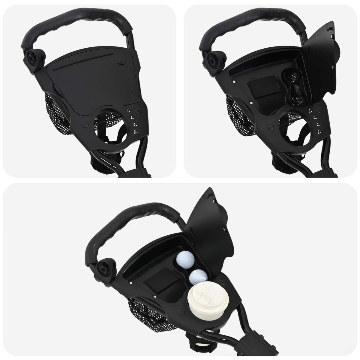 vidaXL Καρότσι Γκολφ με Κάθισμα Μαύρο 95 x 69 x 114 εκ. Σίδερο