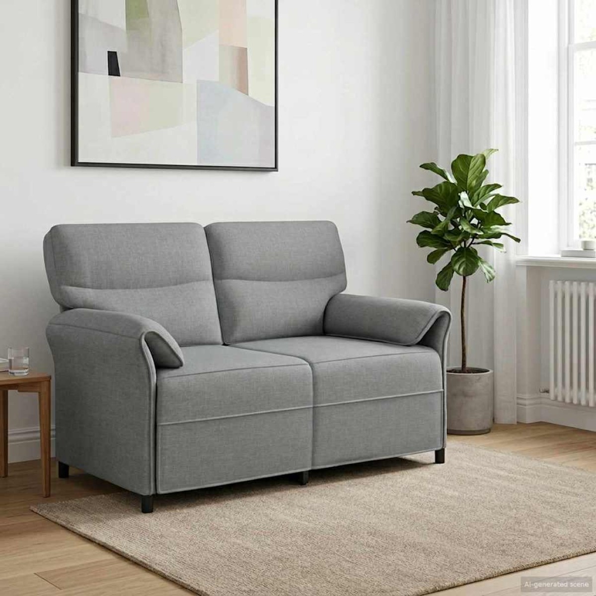 vidaXL Καναπές 100% πολυέστερ μεταλλικό πλαίσιο MDF, Κόντρα πλακέ