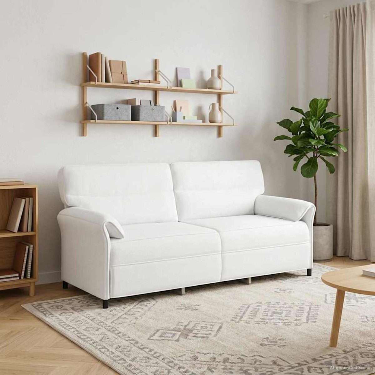 vidaXL Καναπές 100% πολυέστερ μεταλλικό πλαίσιο MDF, Κόντρα πλακέ
