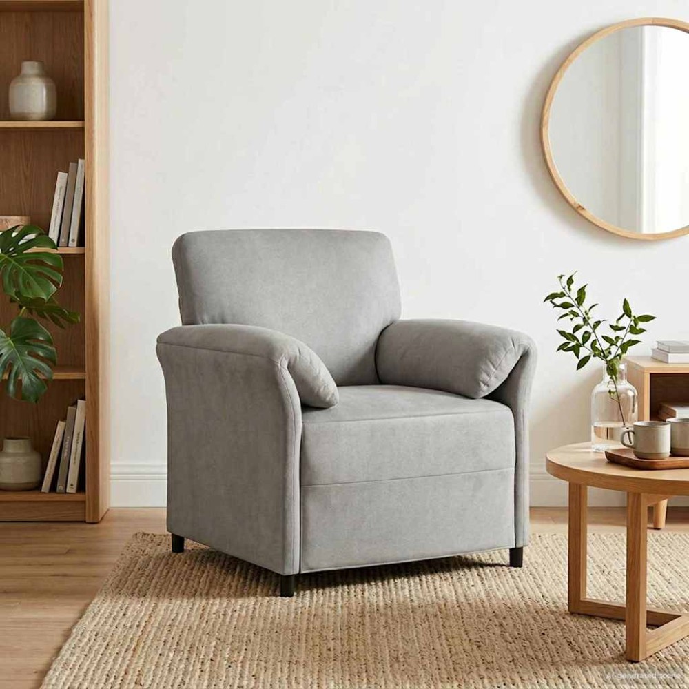 vidaXL Καναπές 1-θέσιος Ανοιχτό γκρι 88 x 83 x 95 εκ Βελούδο
