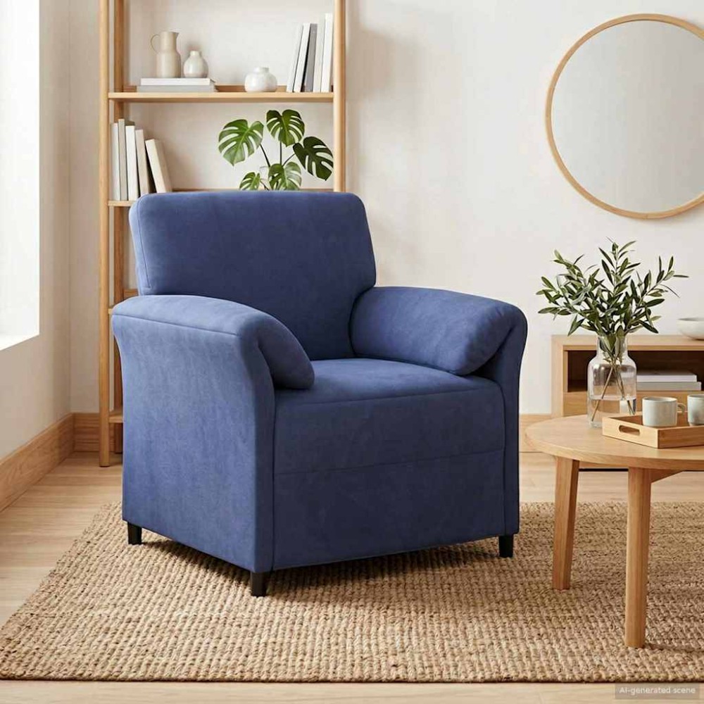 vidaXL Καναπές 1-θέσιος Μπλε Αστυνομίας 88 x 83 x 95 εκ Βελούδο