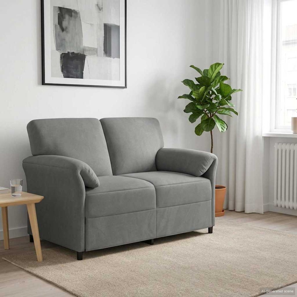 vidaXL Καναπές 2 ατόμων Σκούρο Γκρι 138 x 83 x 95 εκ Βελούδο