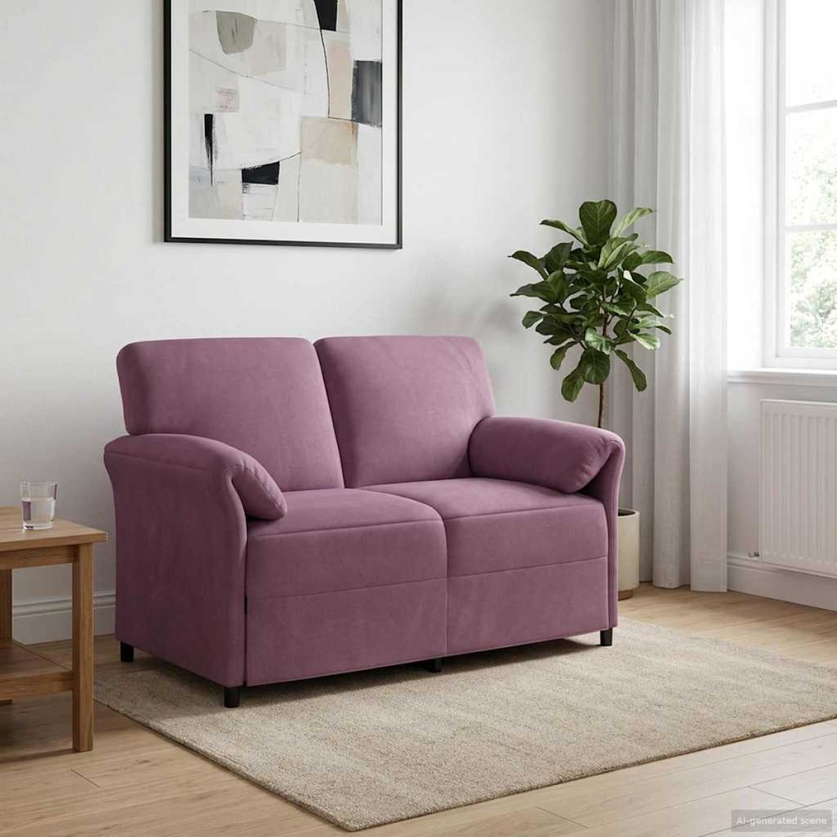 vidaXL Καναπές 2 ατόμων Μοβ 138 x 83 x 95 εκ Βελούδο