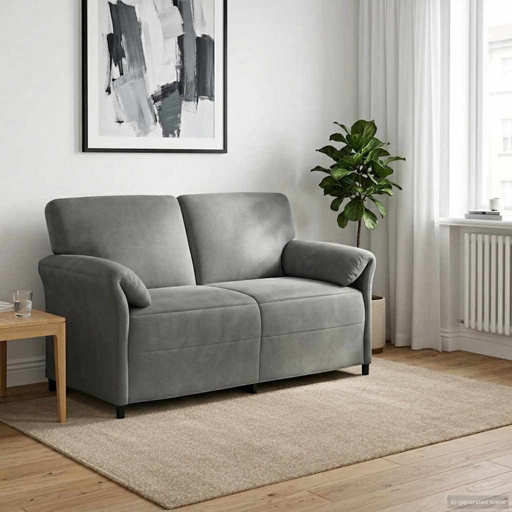 vidaXL Καναπές 2 ατόμων Σκούρο Γκρι 158 x 83 x 95 εκ Βελούδο