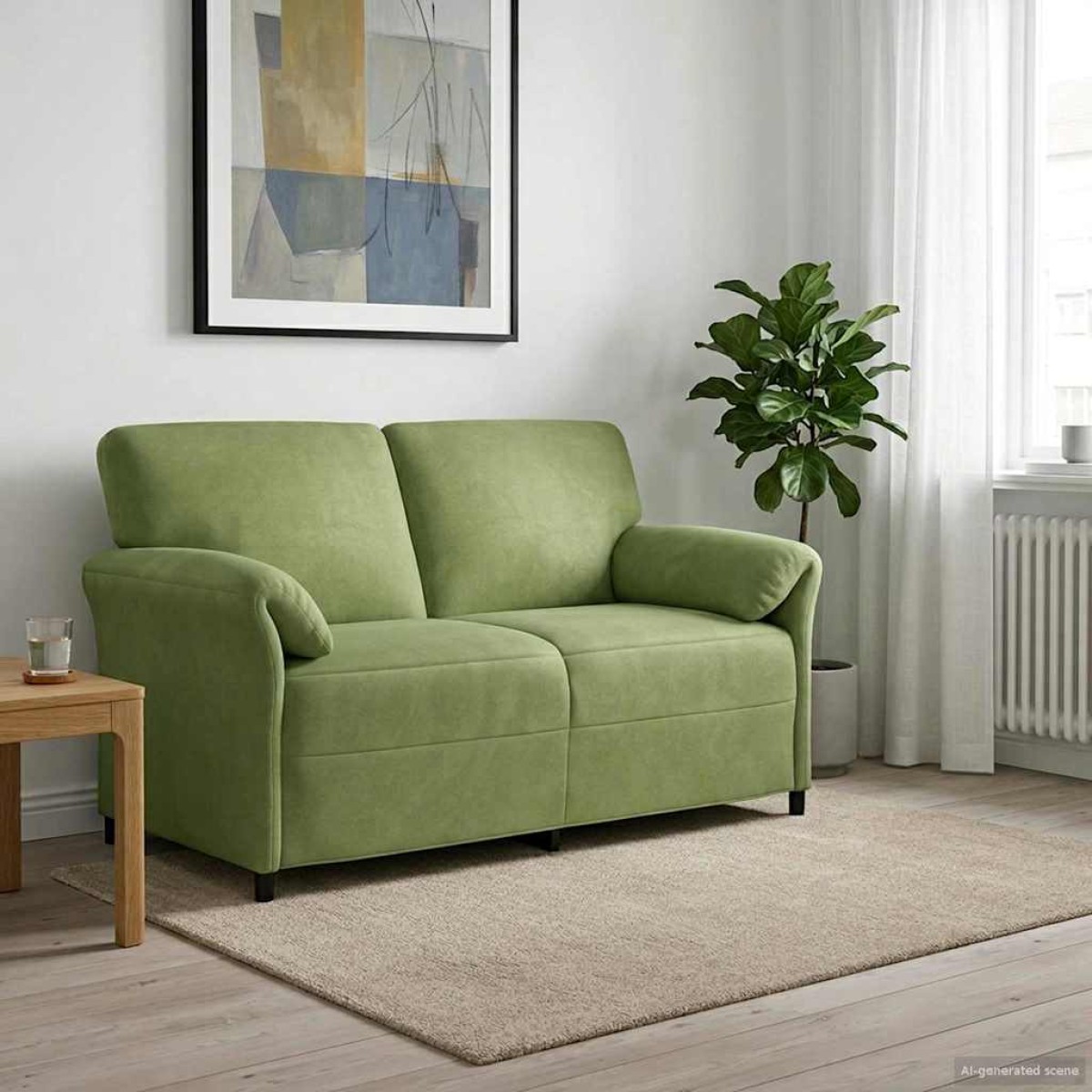 vidaXL Καναπές 2 ατόμων Ανοιχτό Πράσινο 158 x 83 x 95 εκ Βελούδο