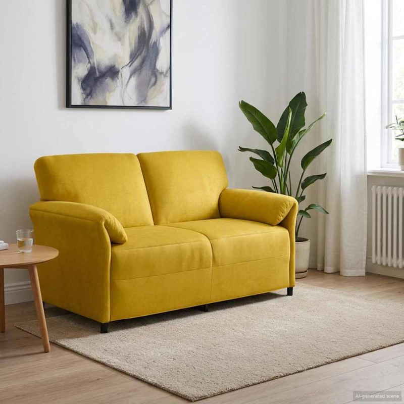 vidaXL Καναπές 2 ατόμων Κίτρινο 158 x 83 x 95 εκ Βελούδο